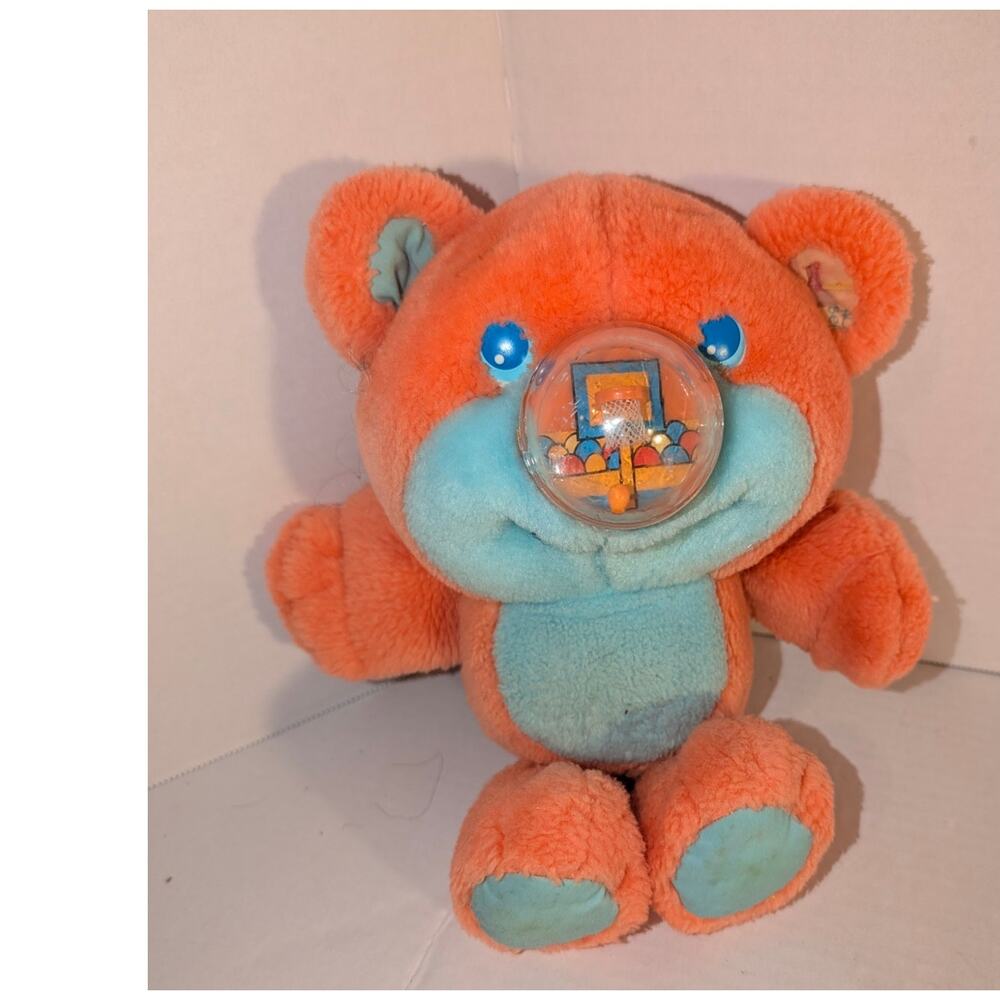 Nosy Bear Orange Rumpus 1987 Basketball Game Playskool Vintage Works Plush CLEAN